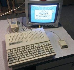 Laser 128 running Apple II Desktop