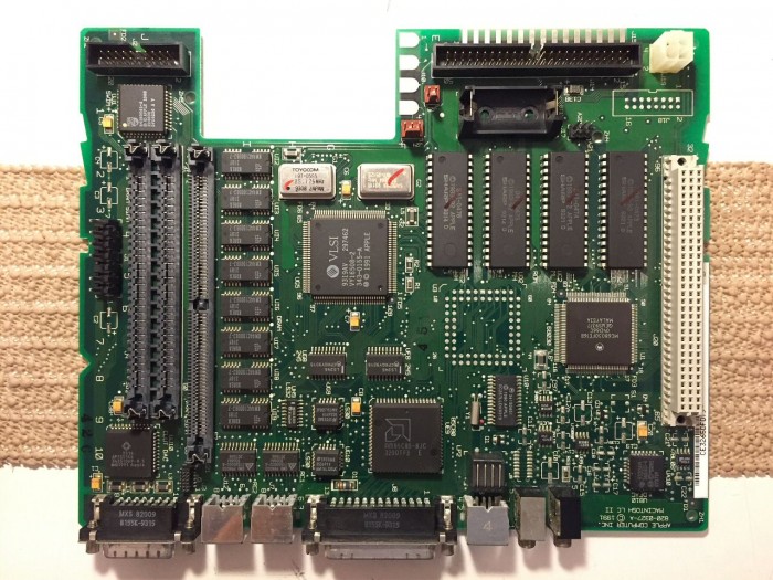 Macintosh LC II/Performa 410 logic board after a trip through the dishwasher.